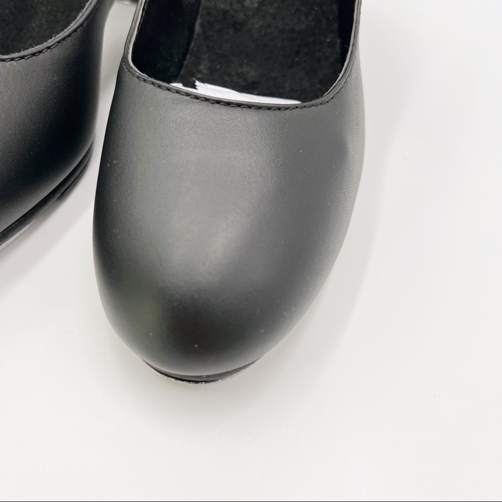 7.5W 7.5 WIDE Capezio 657 Manhattan Xtreme Black Leather Tap Dance Shoes Heels - Picture 5 of 14